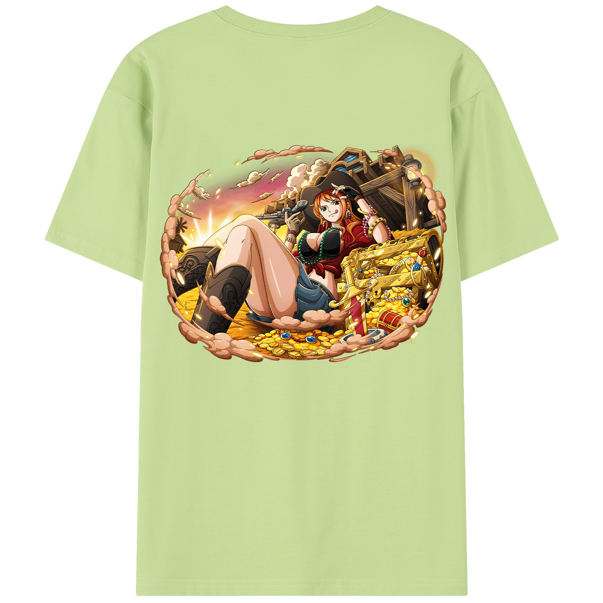 ワンピース ナミ ONE PIECE Nami 綿100％半袖Tシャツ（背面プリント）